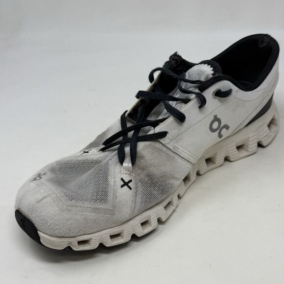 On Cloudflow X 3 Running Shoes Mens 9 White Mesh Comfort Sneakers FLAWS READ - Picture 6 of 16